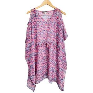 The Royal Standard Beach Cover Up‎ Shell Print Pink/Blue Size Medium